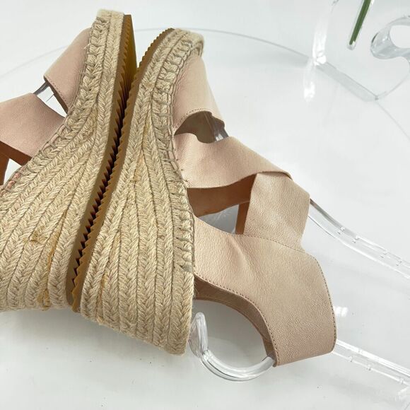 Eileen Fisher Womens Willow Sandal Size 9 Blush Leather Espadrille Wedge Heel - Picture 9 of 16